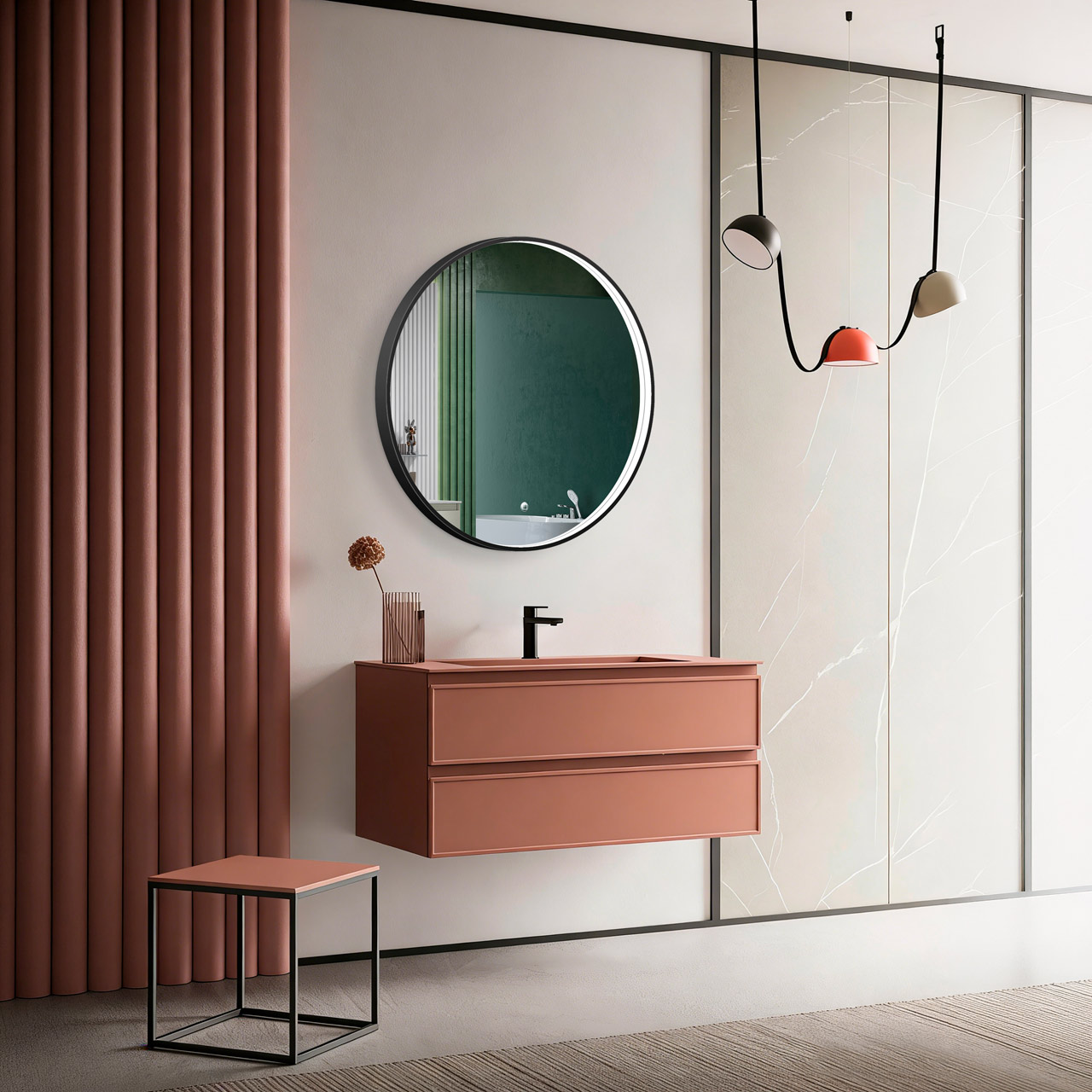 LED bathroom mirror round Ø80 cm
