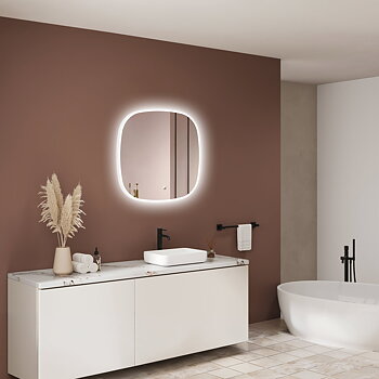 LED bathroom mirror rounded square 60x60 cm