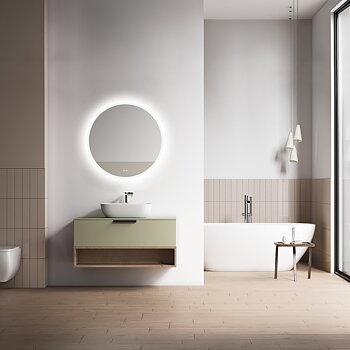 LED bathroom mirror round Ø80 cm