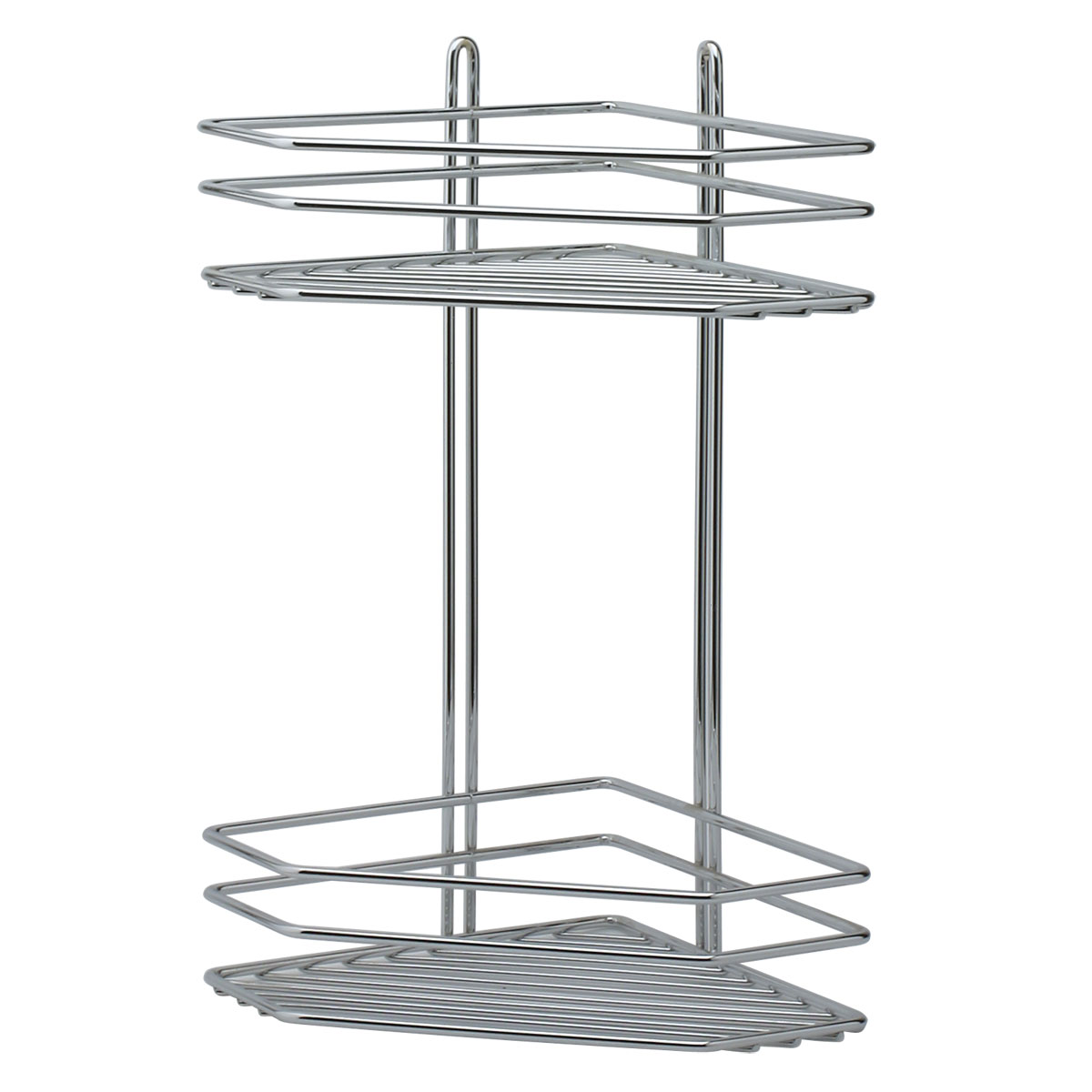Trådhylla hörn 2-plan 40 cm (krom)