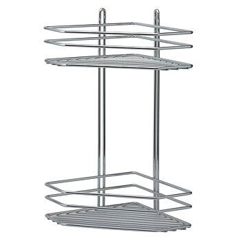 Trådhylla hörn 2-plan 40 cm (krom)