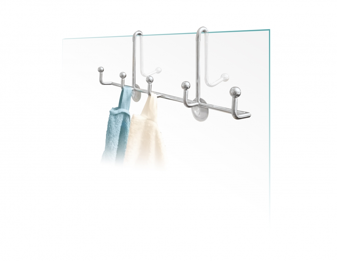 Demerx Kabinkrokar Kabina Towel för rakt glas, krom - 2
