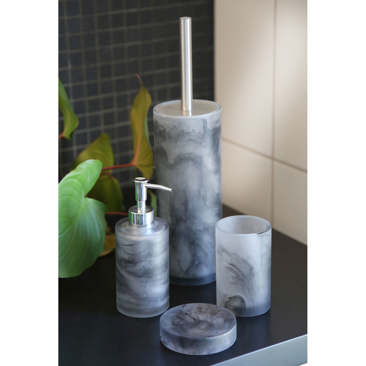 Marble Black toilet brush - 2