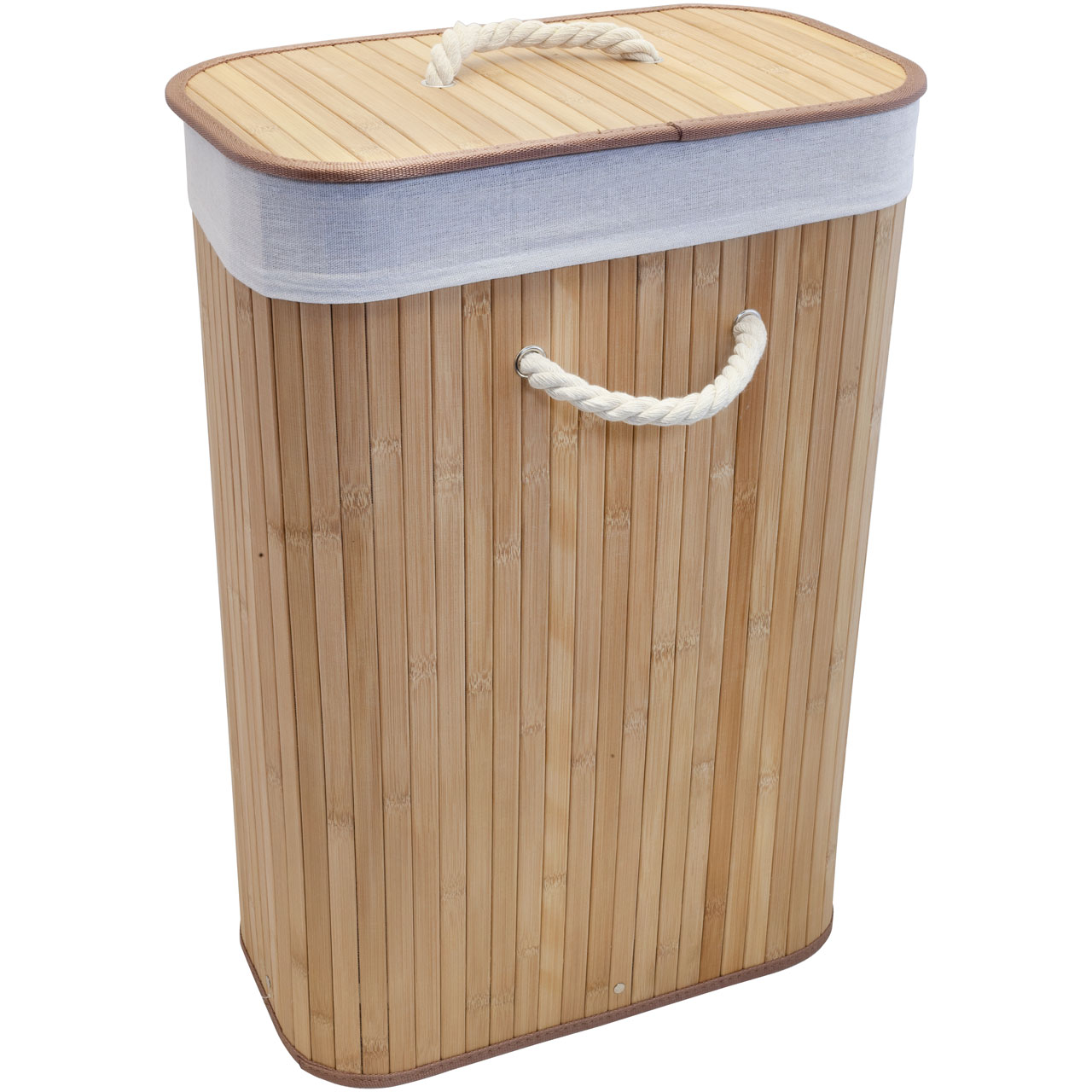 Tvättkorg bambu natur/trä (rektangulär)