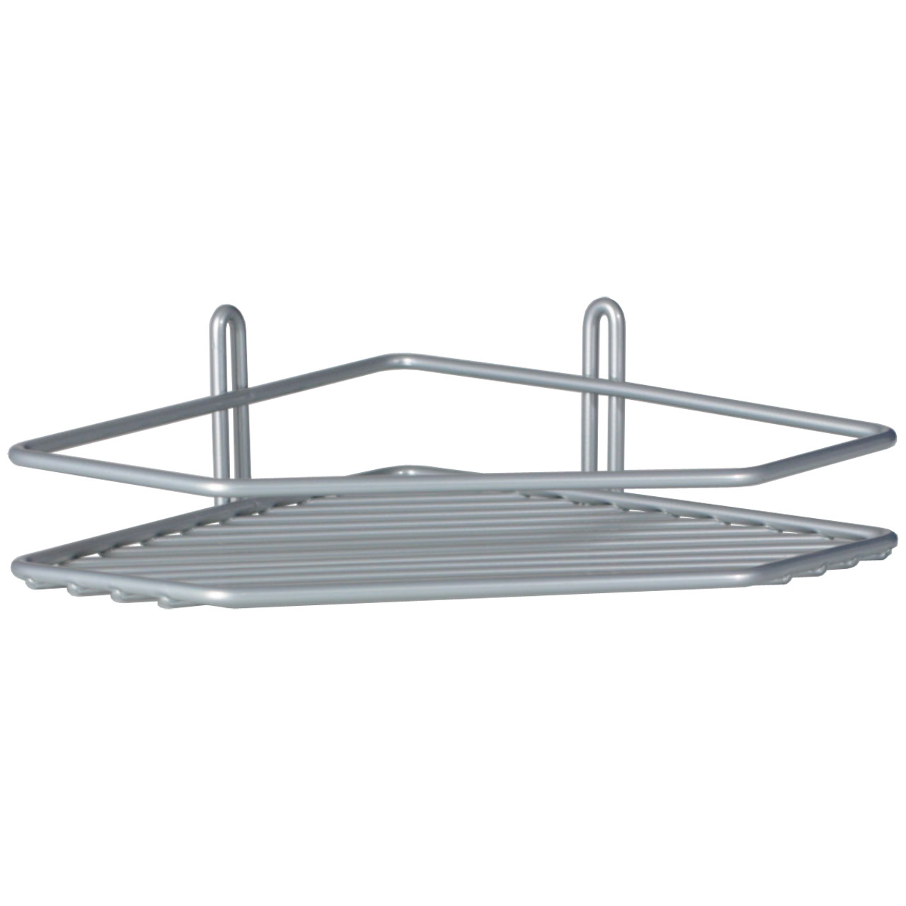 Trådhylla hörn 1-plan (silver)