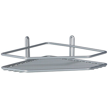 Trådhylla hörn 1-plan (silver)