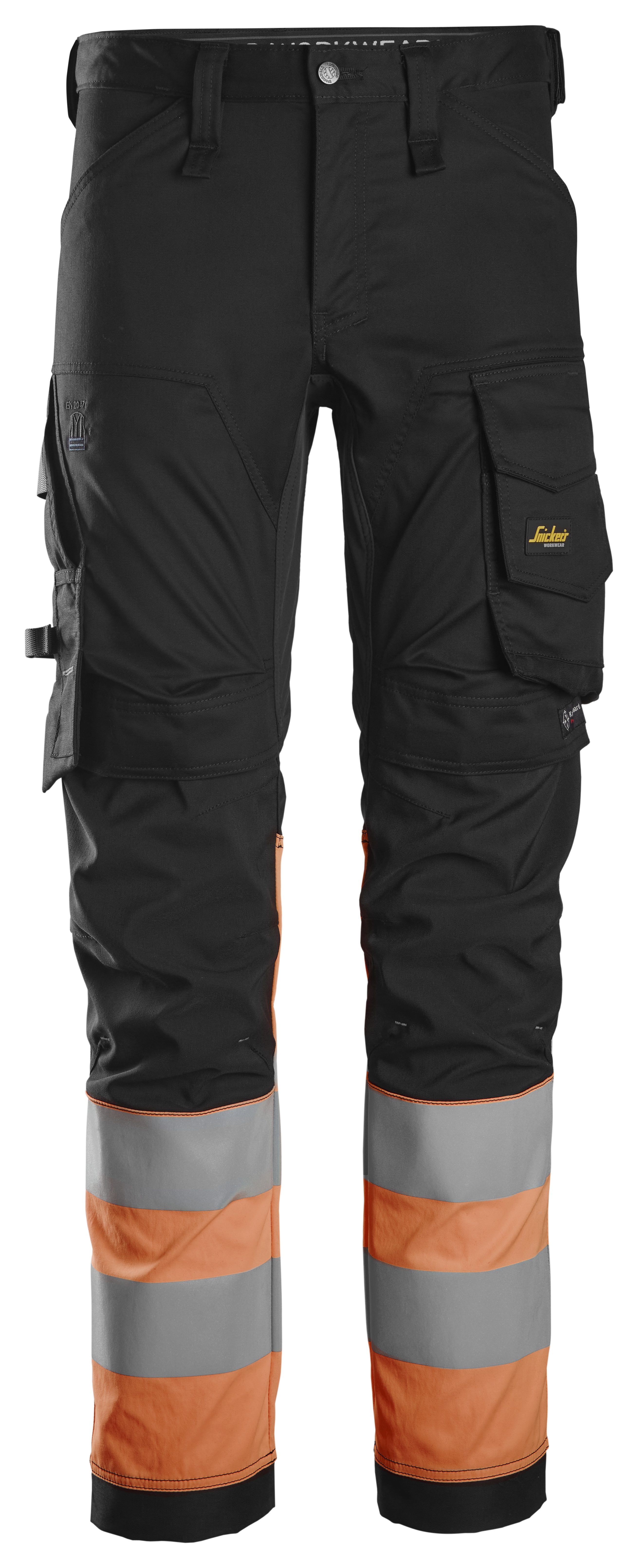 Snickers Workwear – High-Vis, Varselbyxor med stretch, klass 1