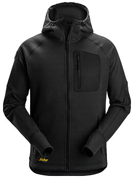 Snickers Workwear – FlexiWork, Huvtröja i fleece med hellång dragkedja