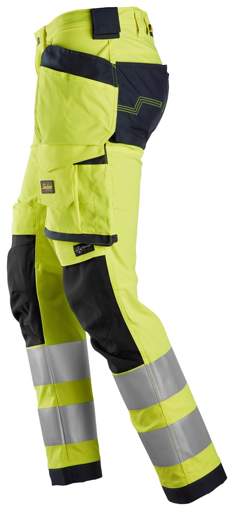 Snickers Workwear – High-Vis, Varselbyxor med stretch och hölsterfickor, klass 2 - 3