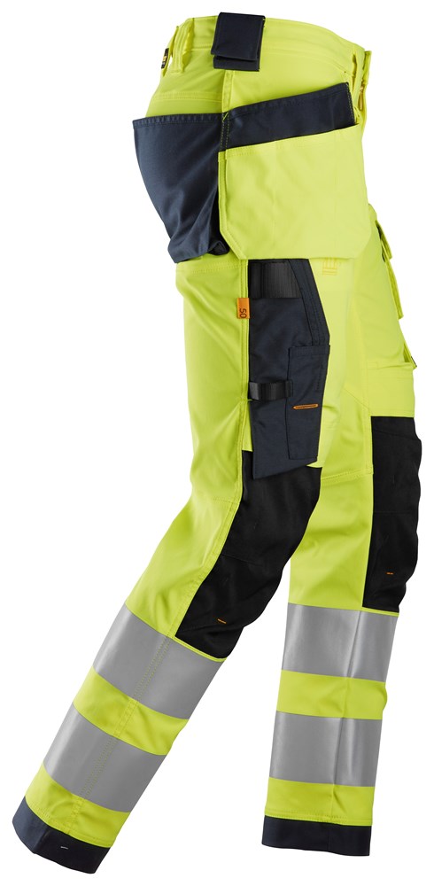 Snickers Workwear – High-Vis, Varselbyxor med stretch och hölsterfickor, klass 2 - 5
