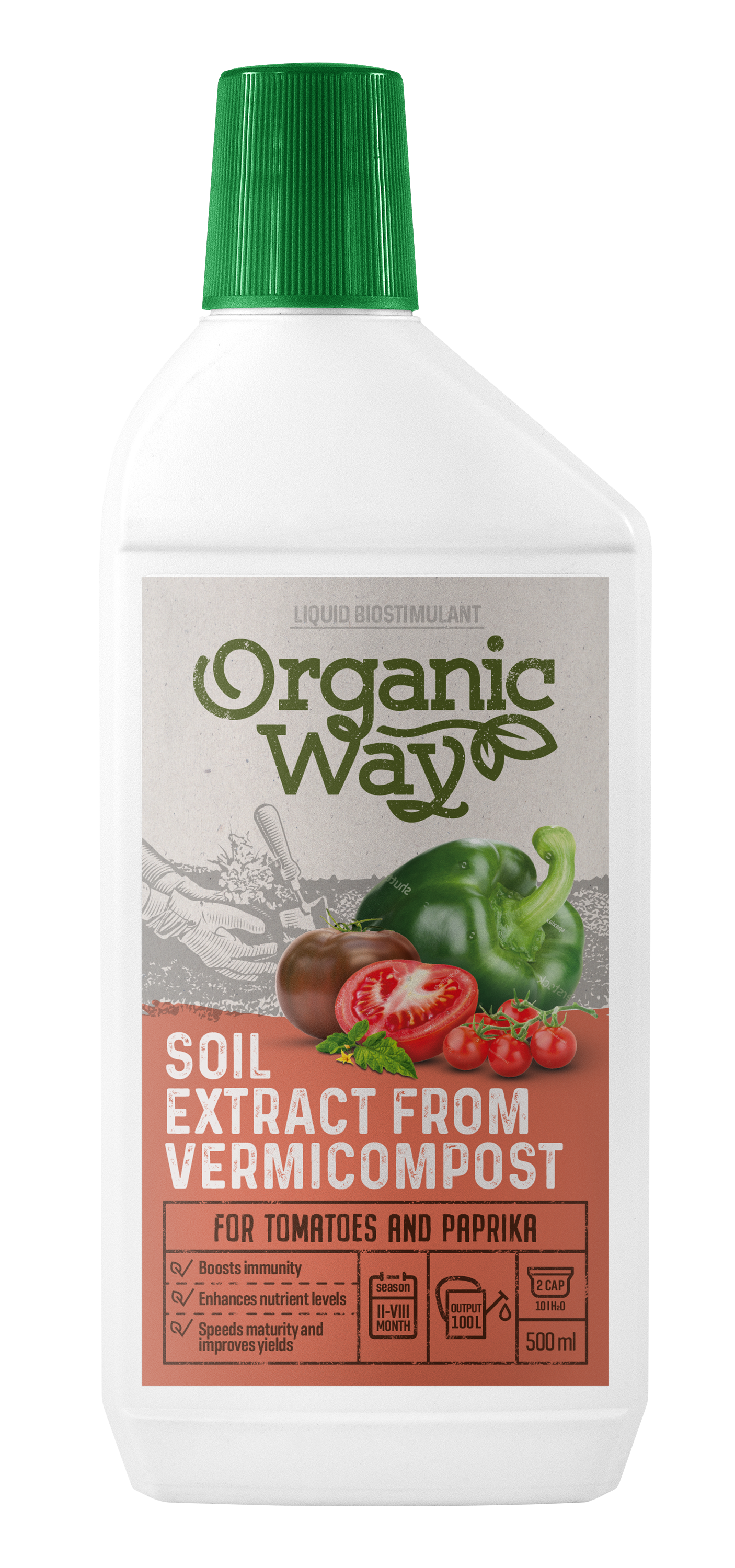 Organic Way Flytande biostimulant för tomat, paprika och grönsaker