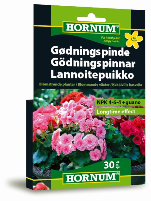 HORNUM Näringspinnar - Blommande växter 4-6-4+guano, 30st