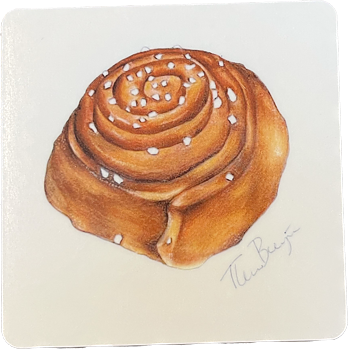 Glasunderlägg Kanelbulle 