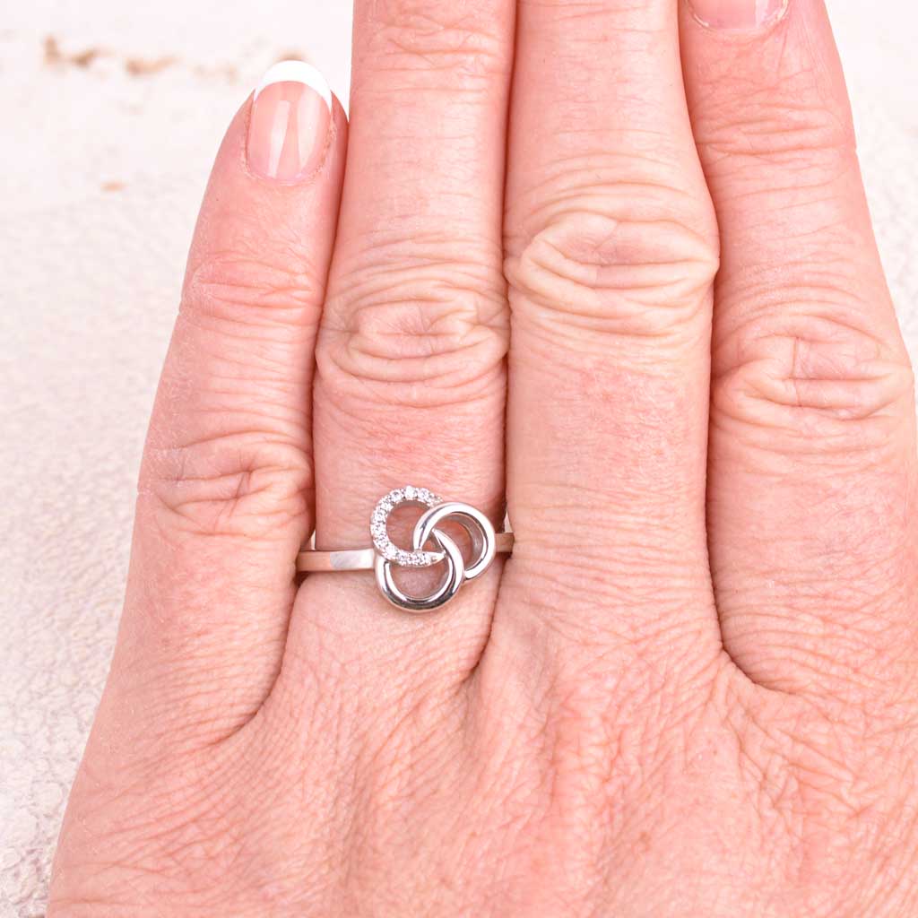 Hvidguldsring 18k med 0,065ct diamanter, Vintage - 5