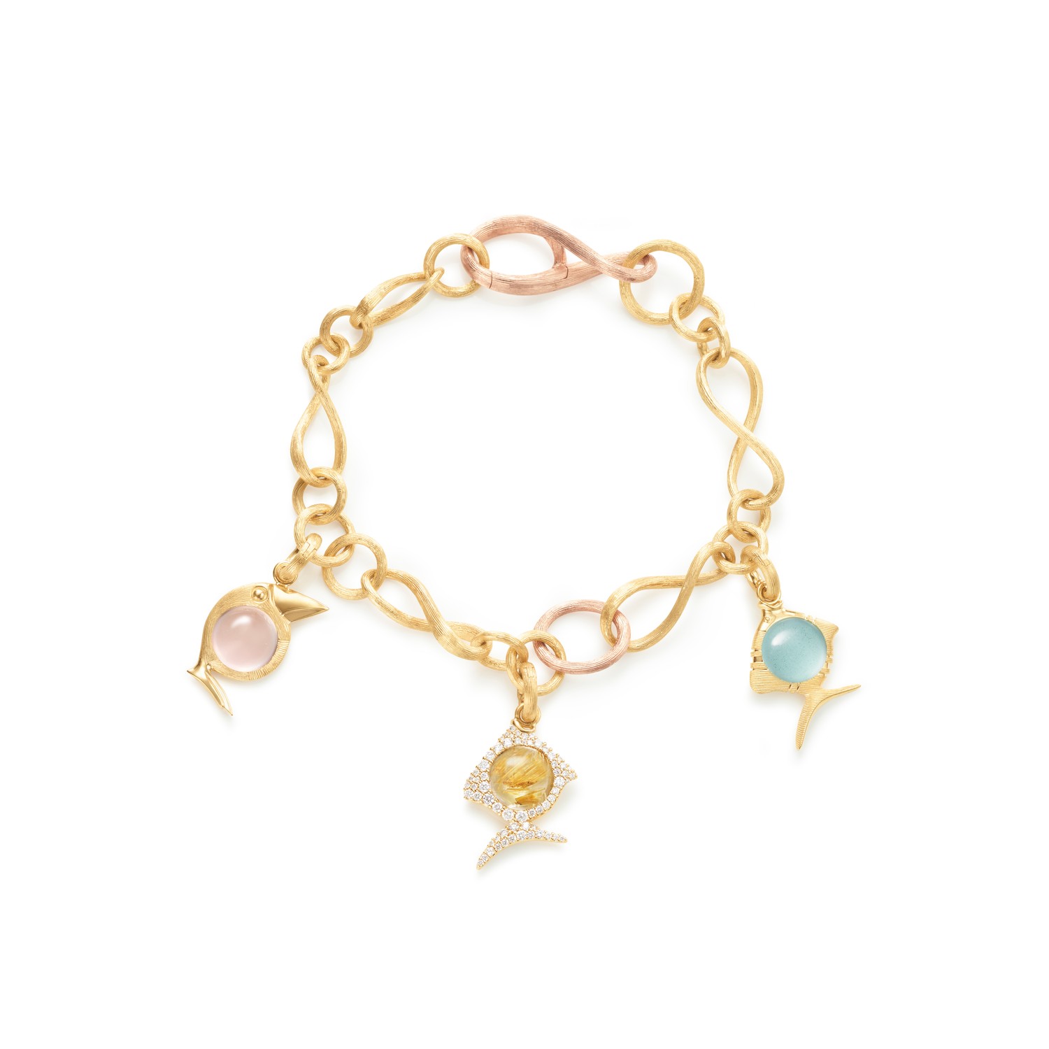 Lintu perhe riipus avattavissa Rose Quartz - 3
