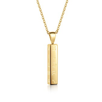 Navnesmykker Stav 18k med hængslet løkke 5x5x25mm