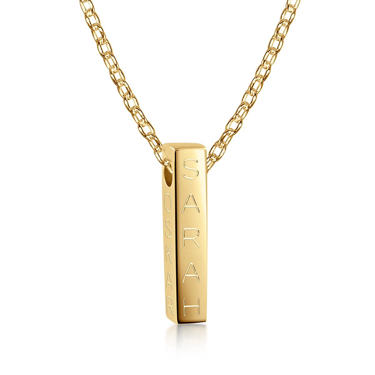 Navnesmykker Stav 18k 5x5x25mm