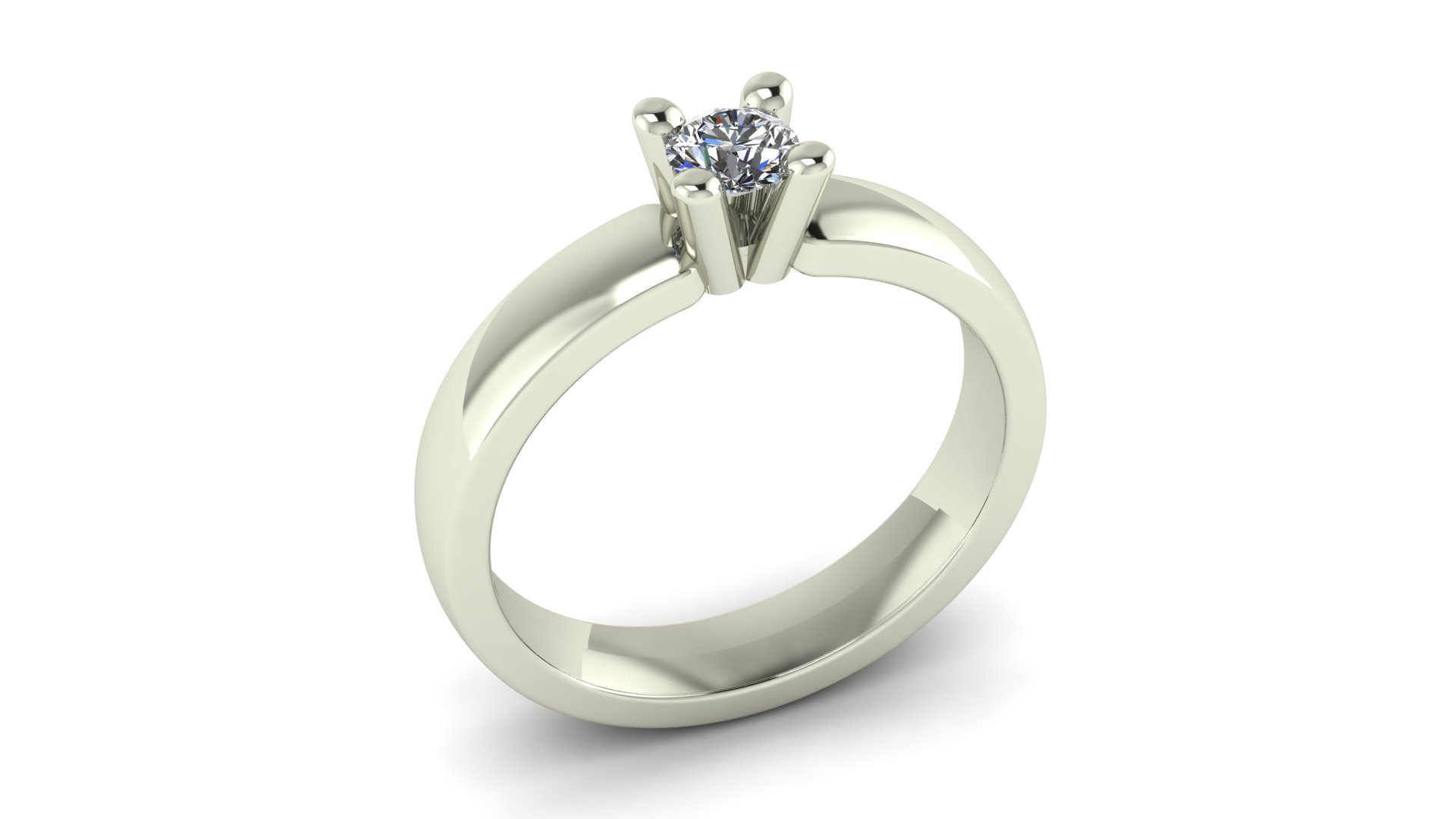 Solitaire Round with side stones - 4