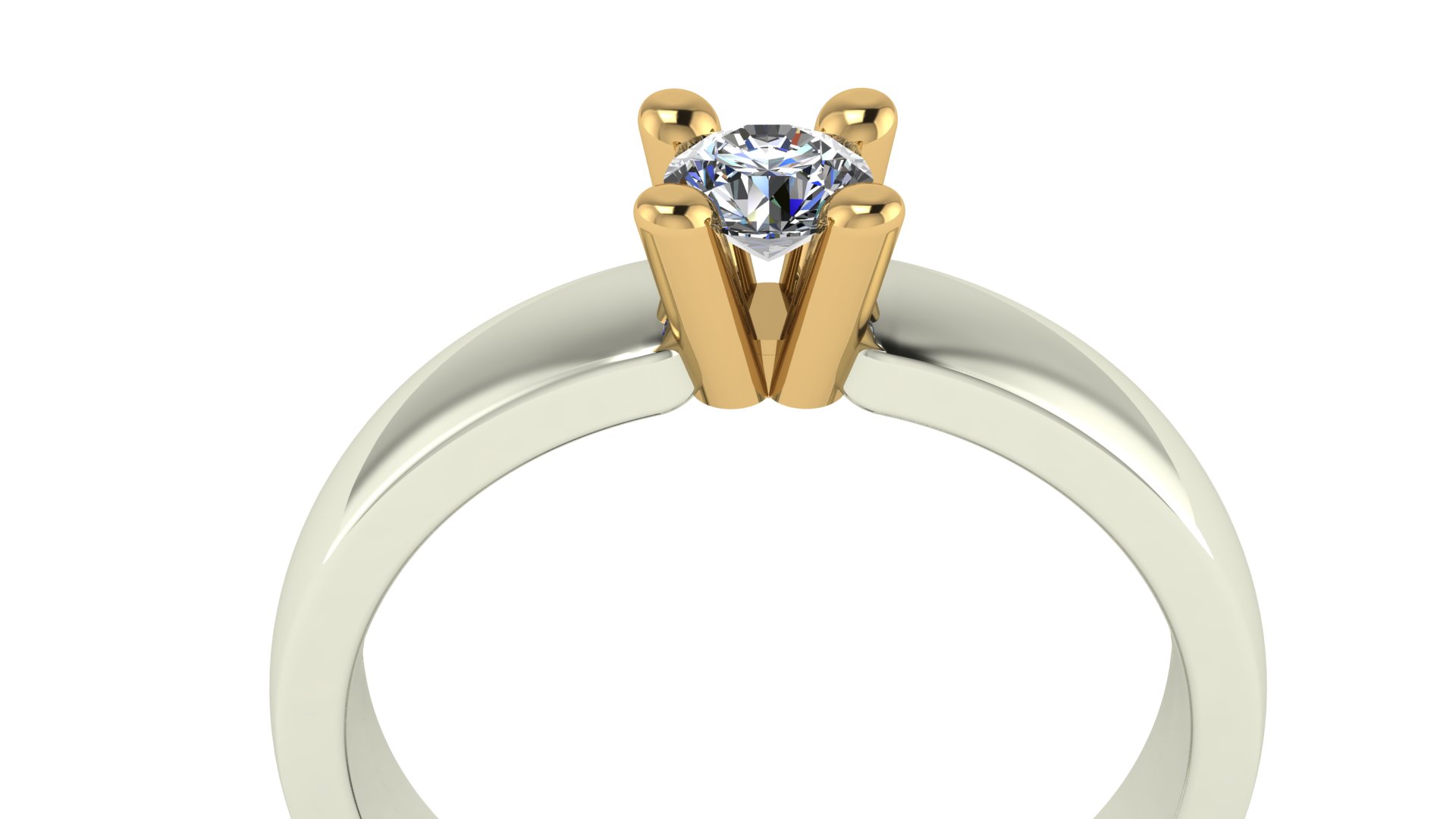 Solitaire Round with side stones - 5