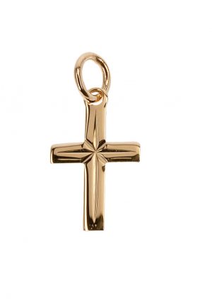 Kultainen risti 18K 9x13 mm Fasetoitu