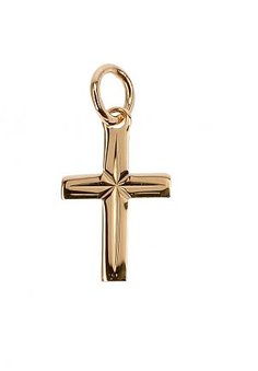 Kultainen risti 18K 9x13 mm Fasetoitu