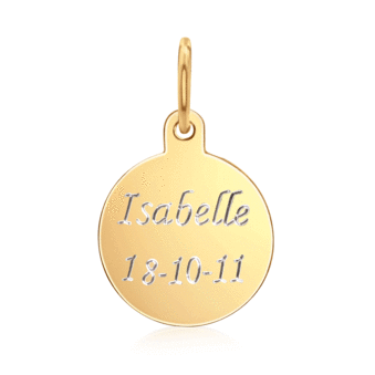 Gold pendent incl. optional name 13 mm
