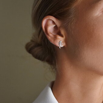 Autumn Leaf Earrings Drop Studs