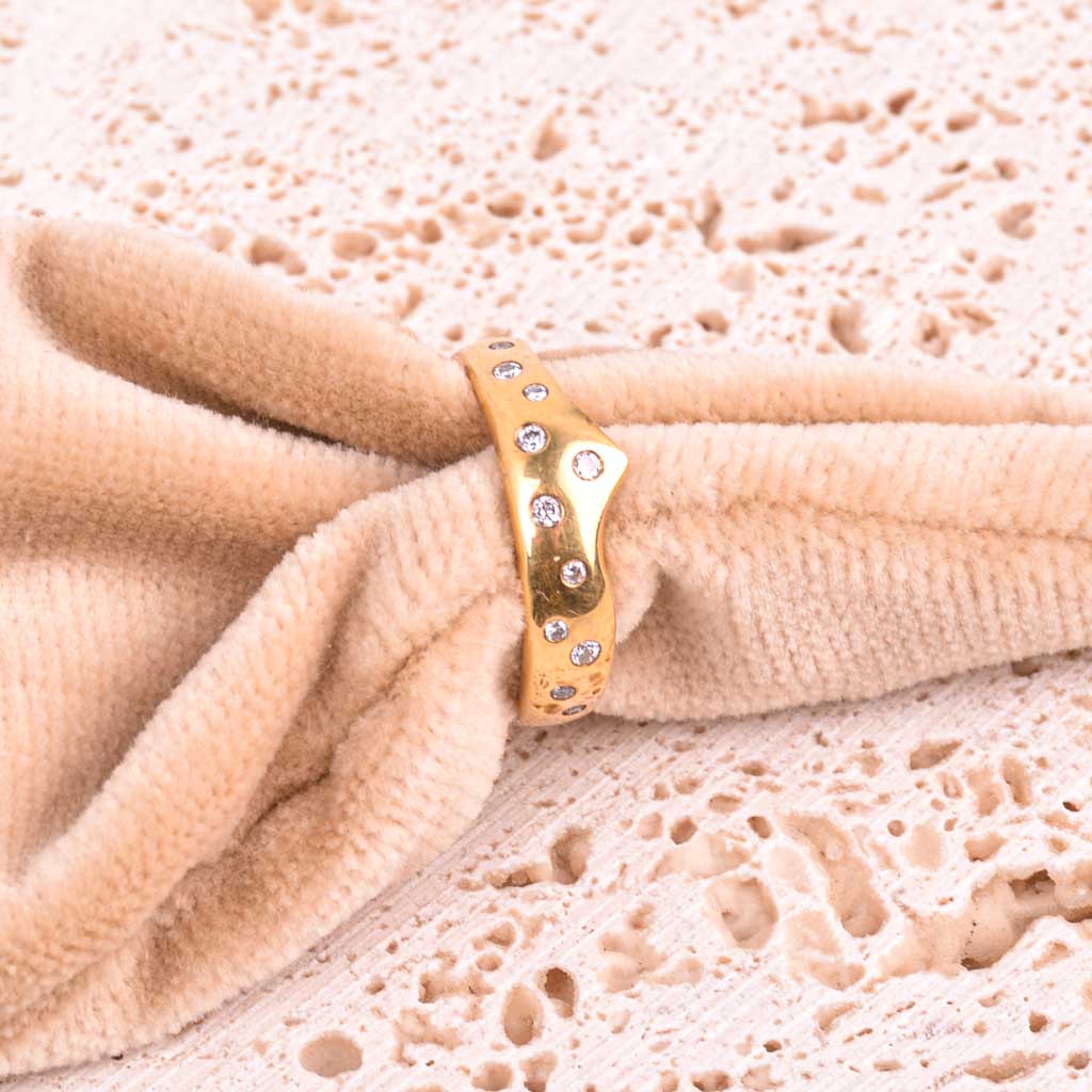 Kulta sormus 18k ja 0,16ct timantti, Vintage - 3