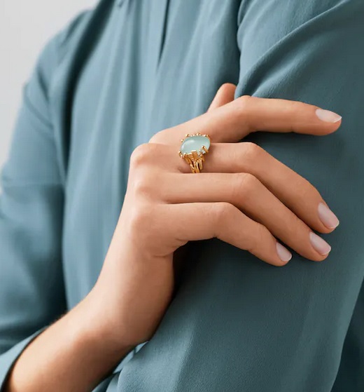 BoHo Ring 18k med Aquamarine  - 2