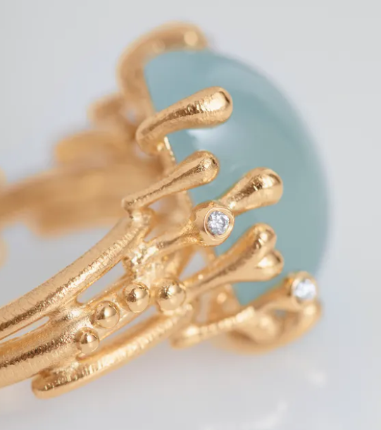 BoHo Ring 18k med Aquamarine  - 4