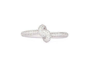 Hvidguld ring Slim Knot Dia På lager!