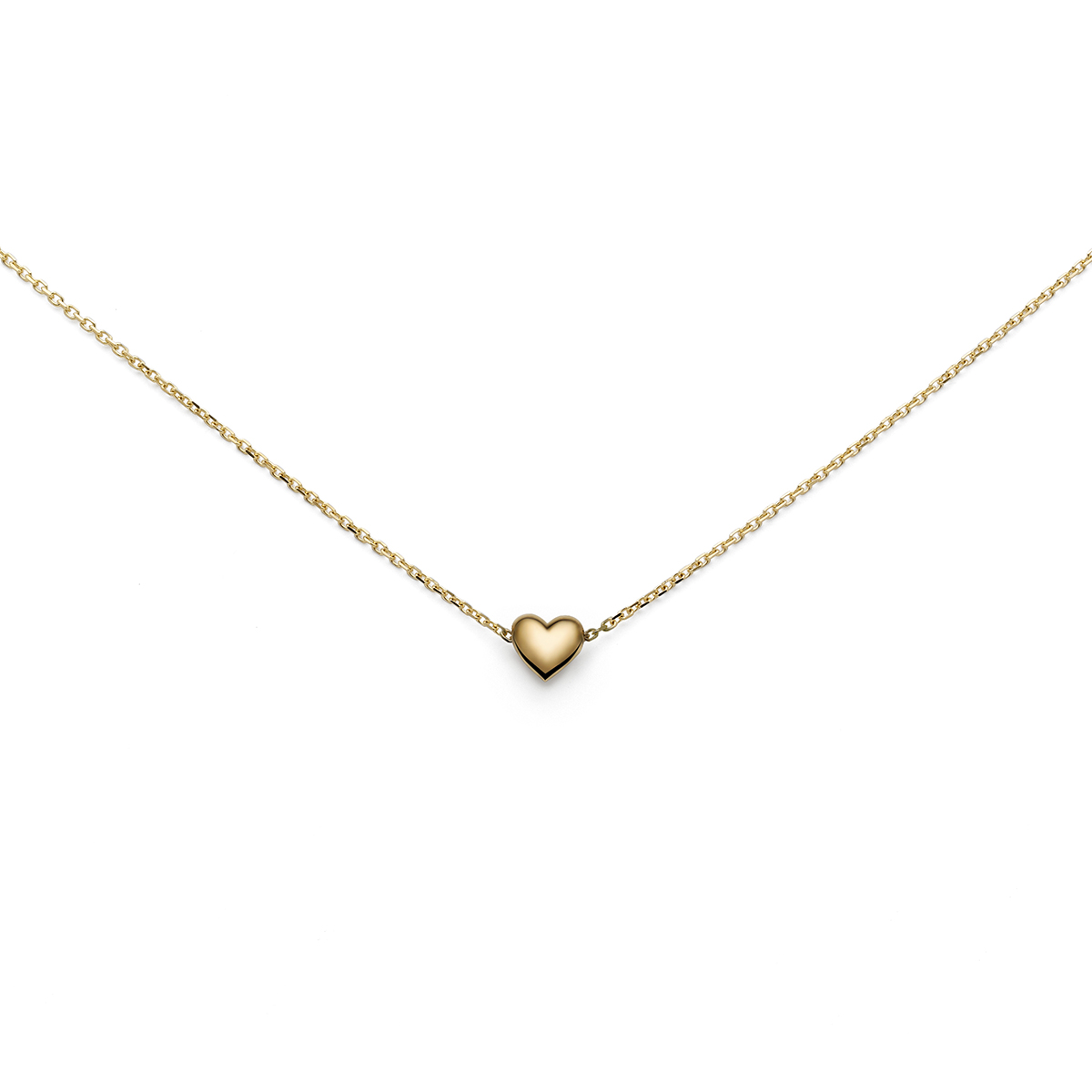 Gold necklace with heart on chain 18K Jeweller Bohlins