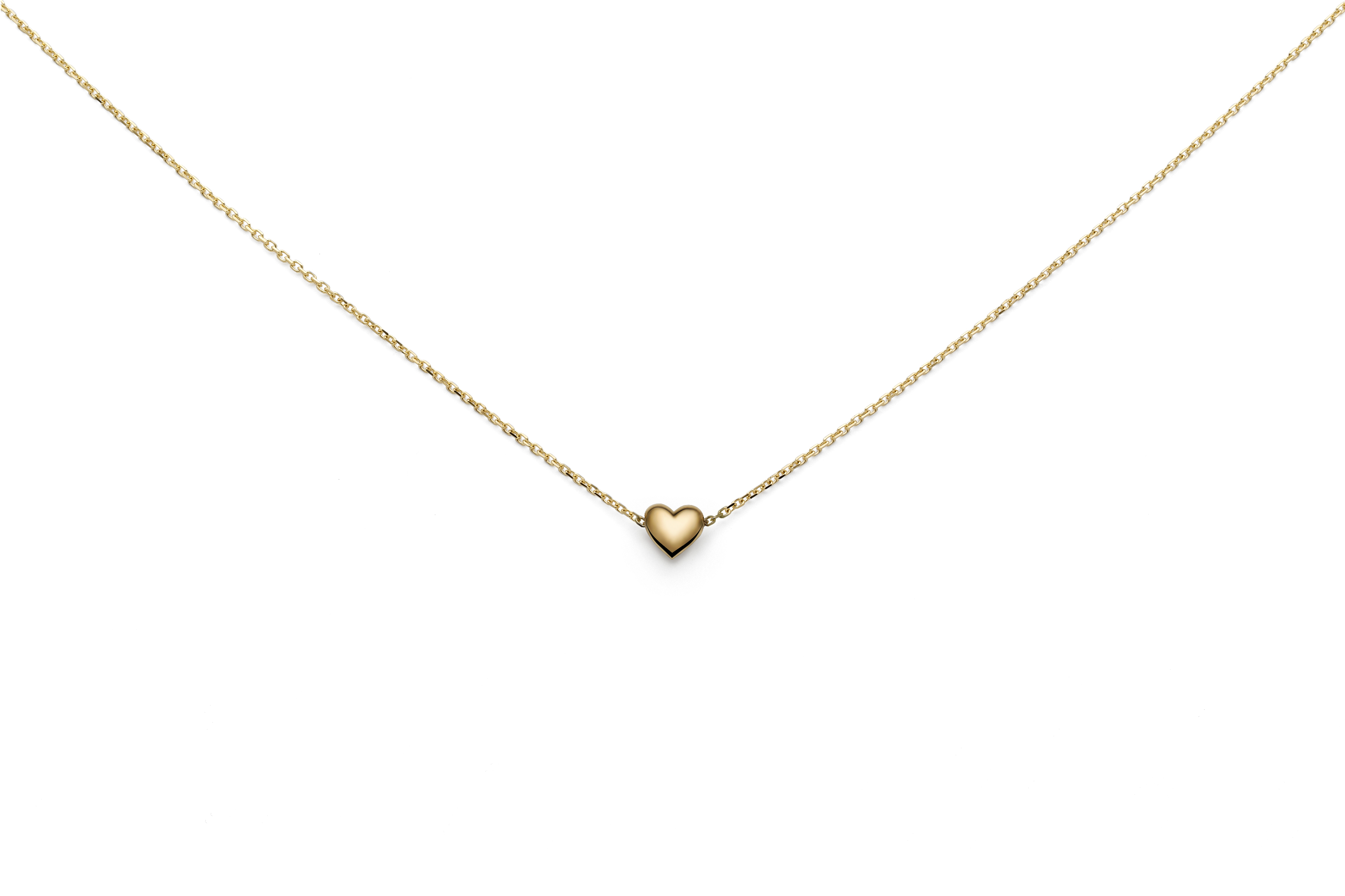 Gold necklace with heart on chain 18K Jeweller Bohlins