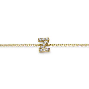 Bokstavsarmband Guld 18k med cz Z