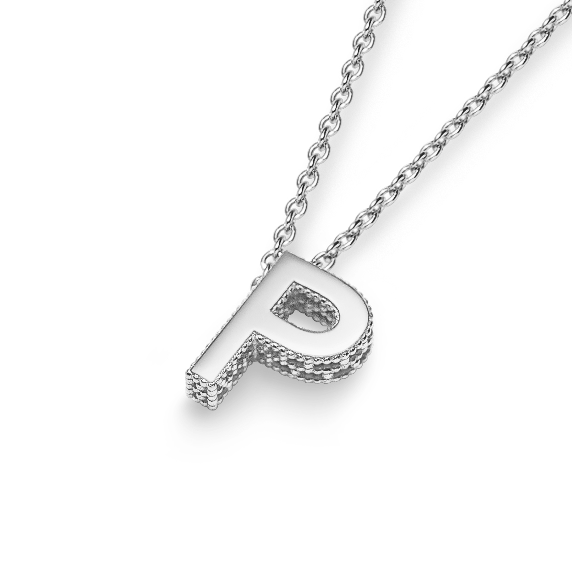 Buchstabenkette Silber P Lochmusterseite