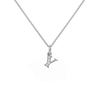 Love Letter Y 18 k White Gold ja Dia