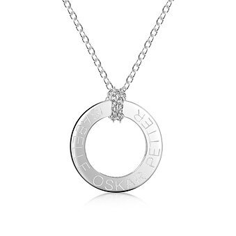 Navnesmykker Ring 0,5 mm tynd, sølv 18 mm