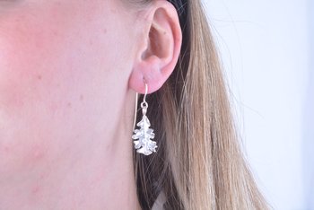 Oak Leaf Earring Silver Small