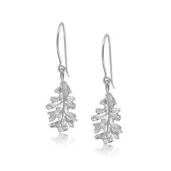 Bohlins Egentillverkning Oak Leaf Earring Silver Small