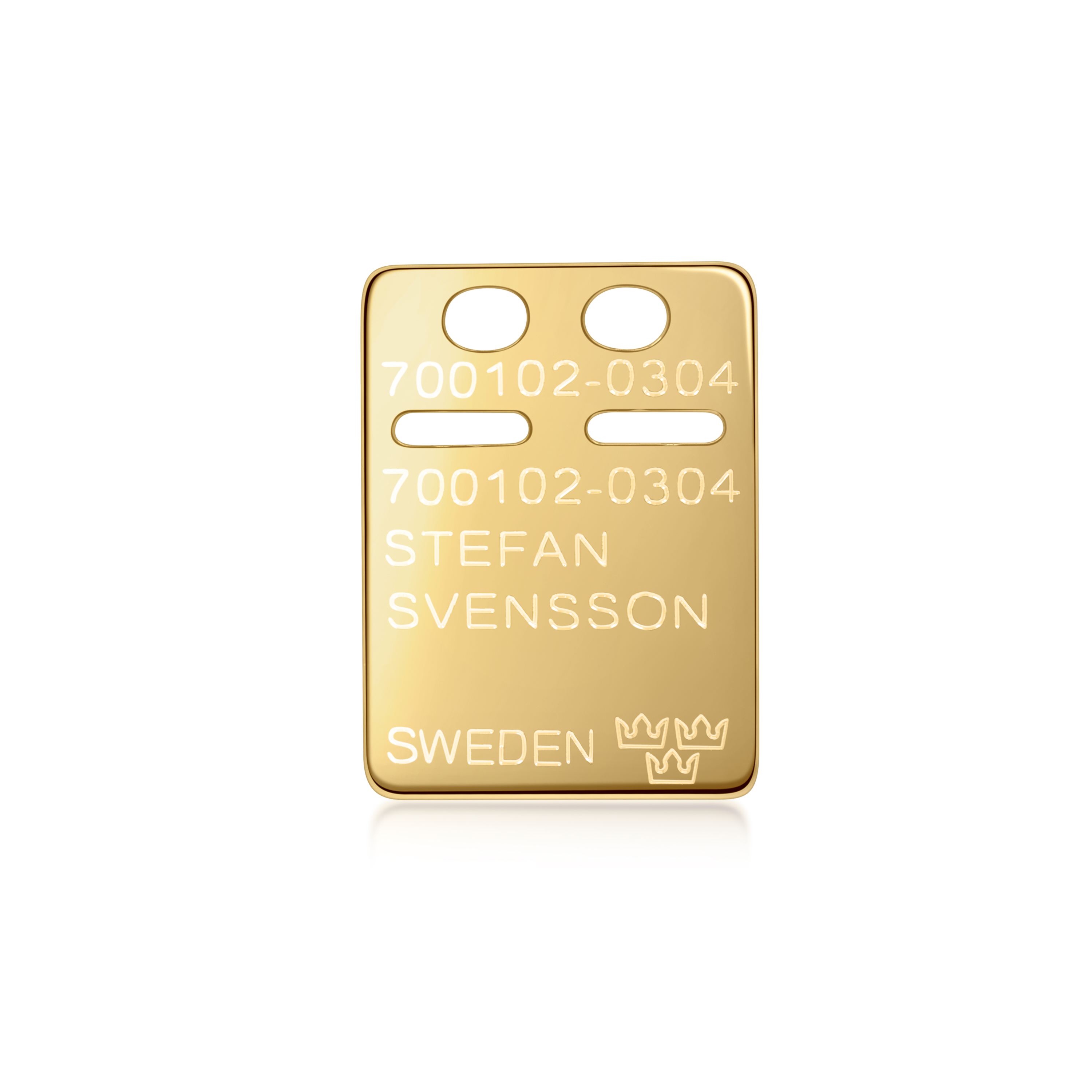 Id tray gold 16*22mm 18k