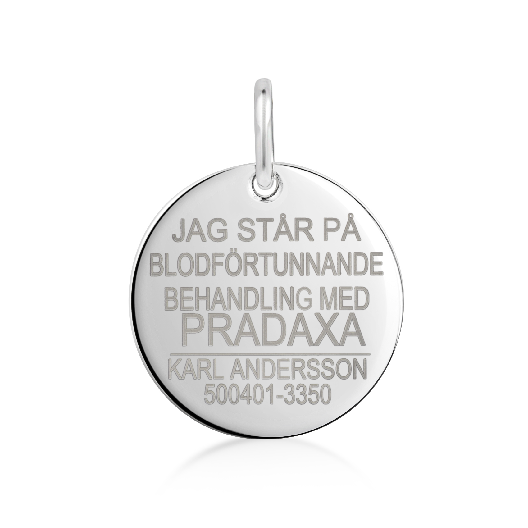 Pradaxabricka pyöreä hopea 925