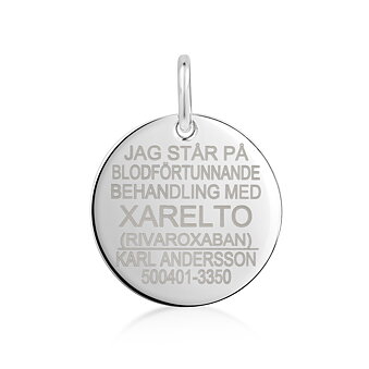 Xarelto-bakke Rund Sterling sølv
