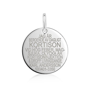 Kortinson Medicinbakke Rund Sterling Sølv