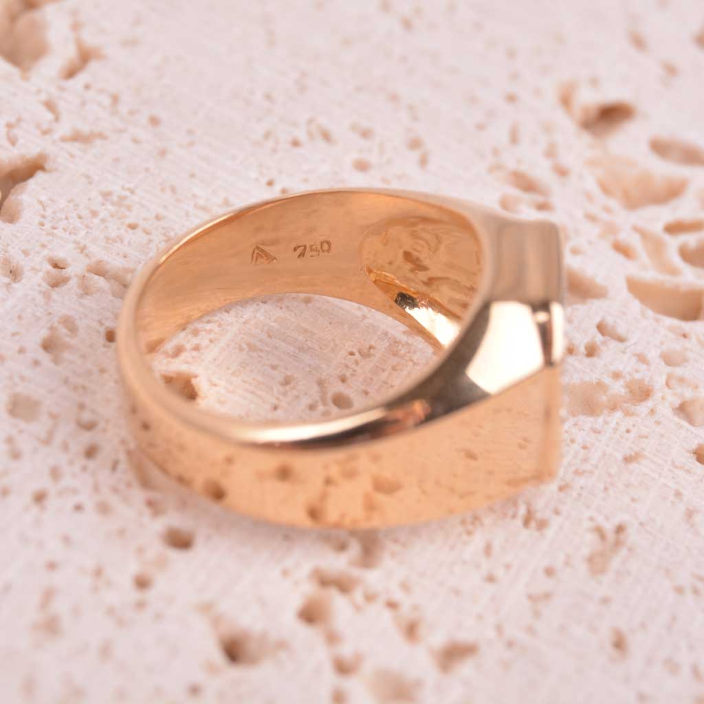 Klackring 18k guld 0,18ct ca, Vintage - 6