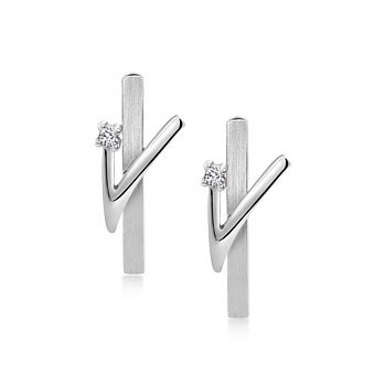 Guldörhängen Vitguld med diamanter 0,05 ct