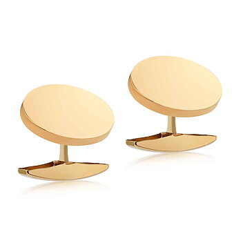 Manchetknapper Guld Glat Oval 18k