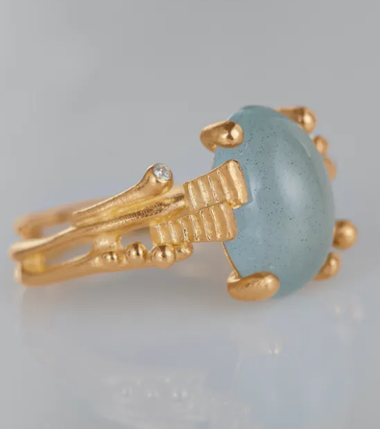 BoHo Ring Klein 18k mit Aquamarin - 4