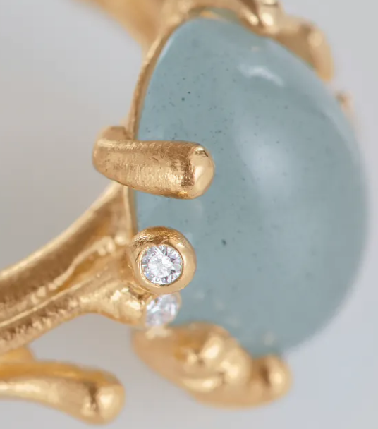 BoHo Ring Klein 18k mit Aquamarin - 3