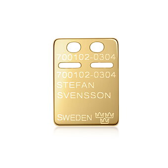 Id bakke guld 17*23mm 18k inkl