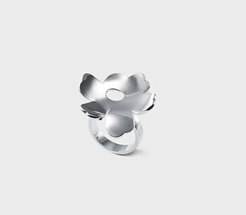 Marimekko Unikko sormus hopea